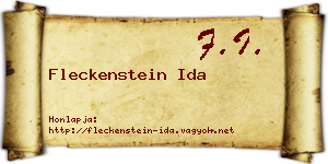 Fleckenstein Ida névjegykártya